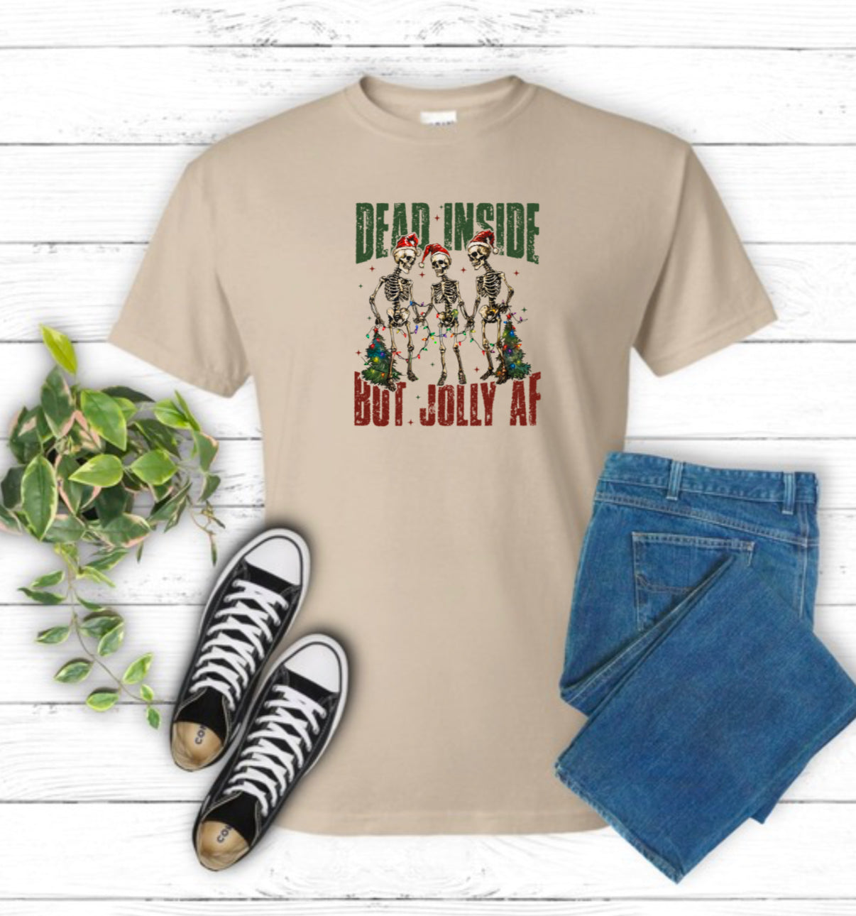 Dead Inside But Jolly AF Sublimation Gildan Top