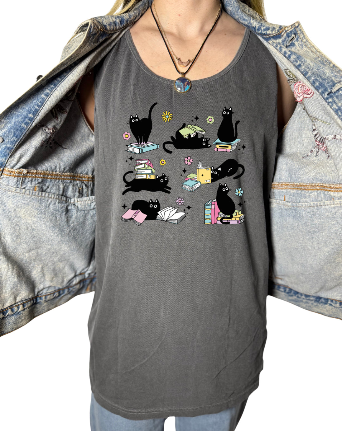 Cats and Books Tank