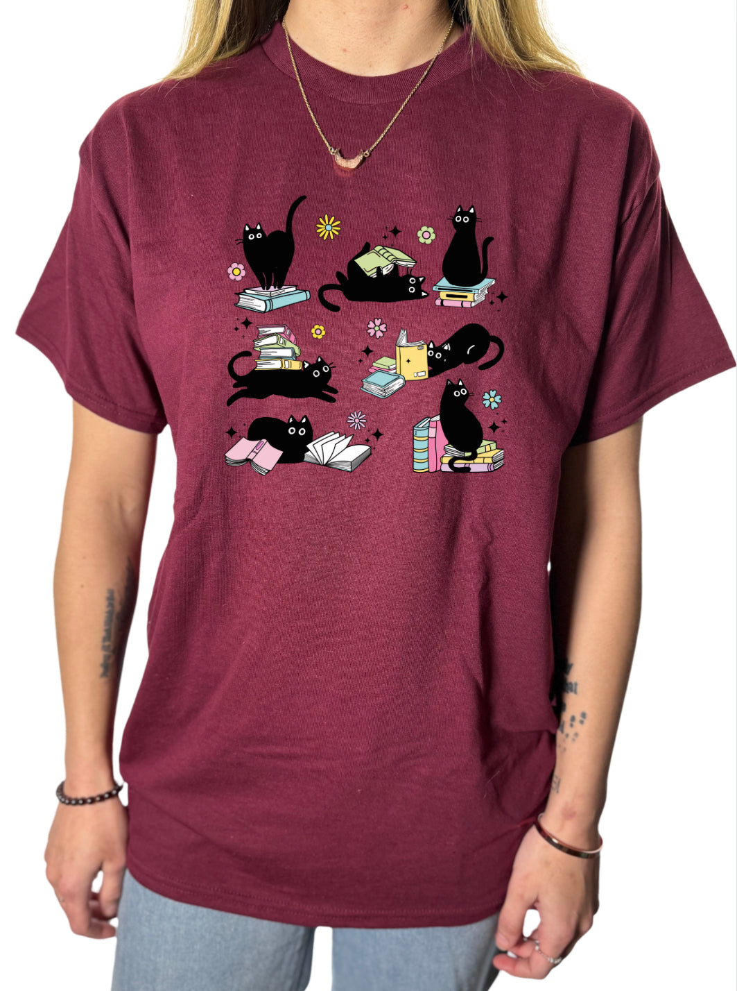 Cats and Books Gildan Tops