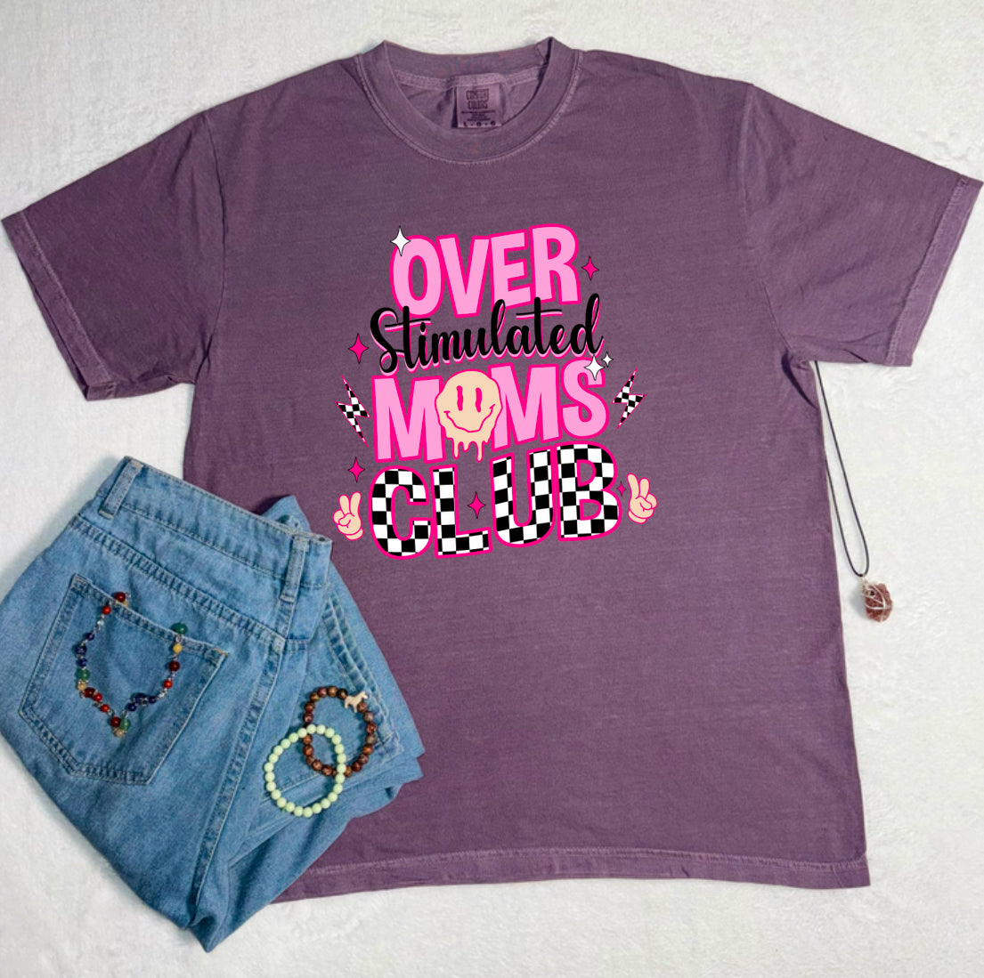 Overstimulated Moms Club Comfort Colors Tee