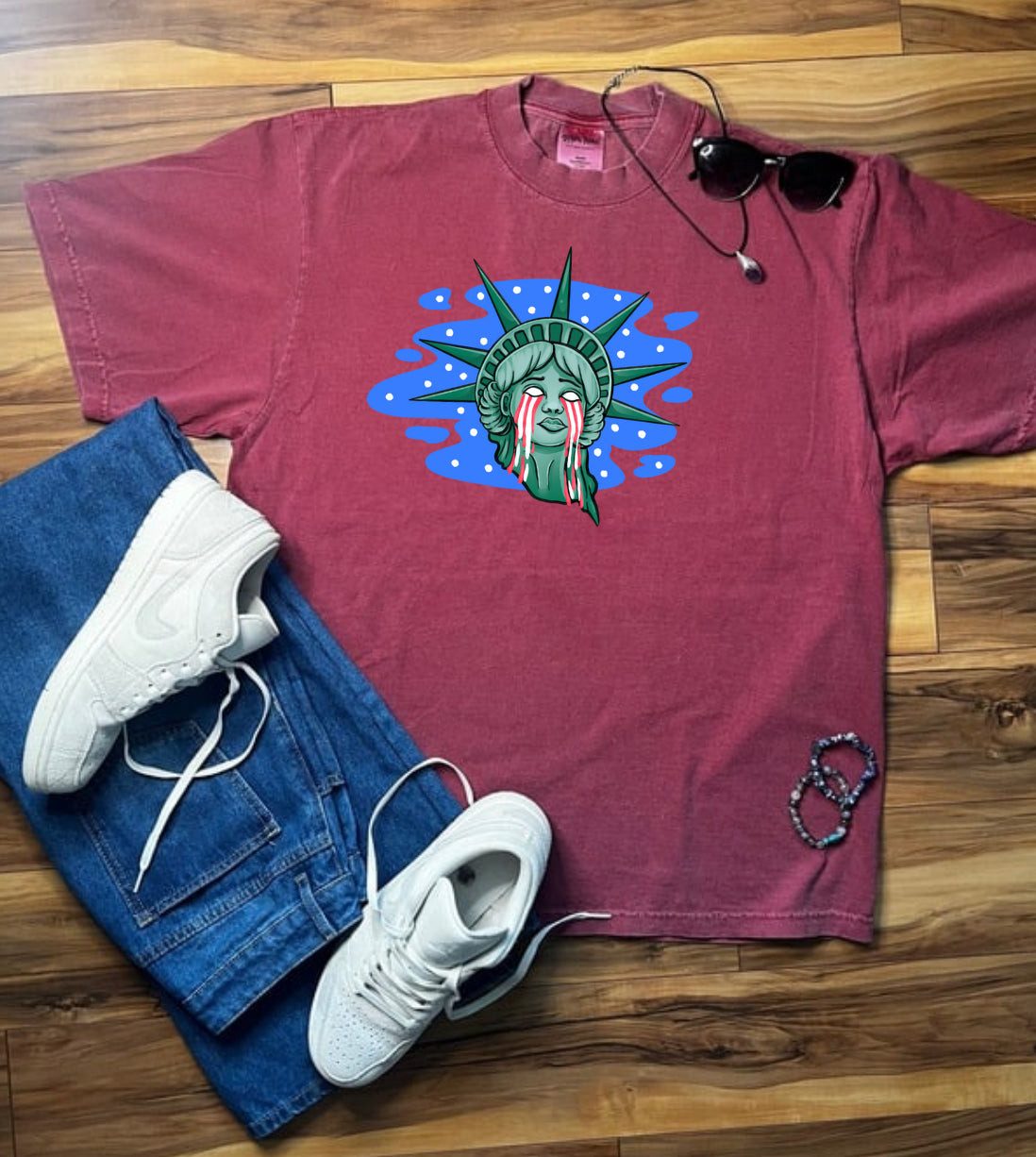 Lady Liberty Shaka Wear Tee