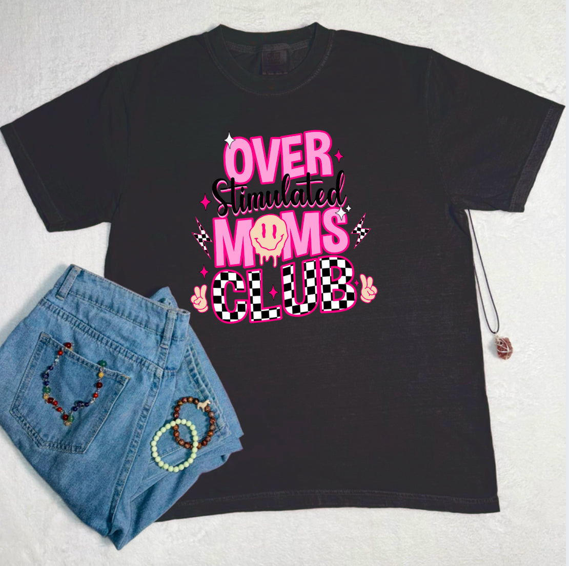 Overstimulated Moms Club Comfort Colors Tee