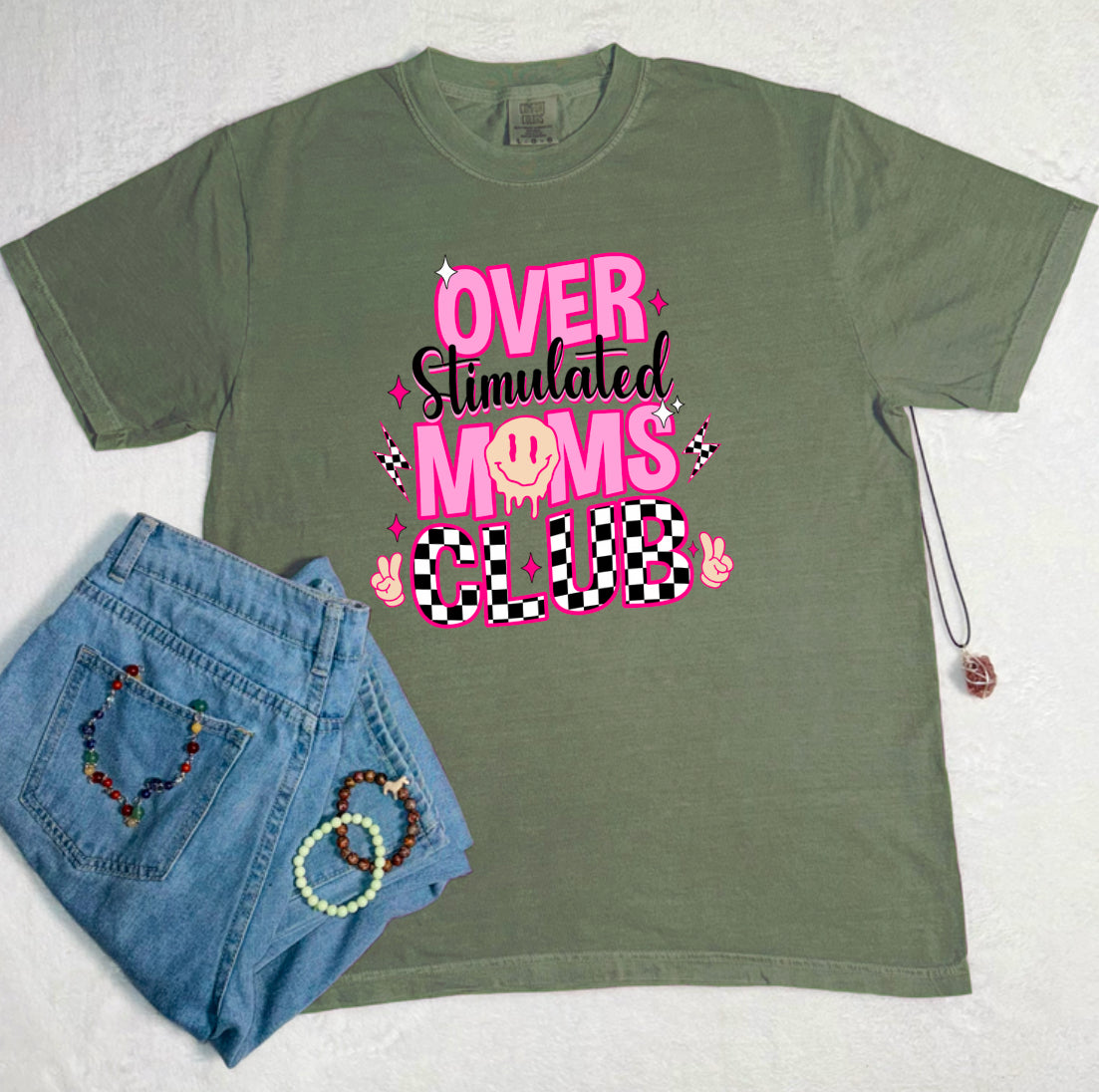 Overstimulated Moms Club Comfort Colors Tee