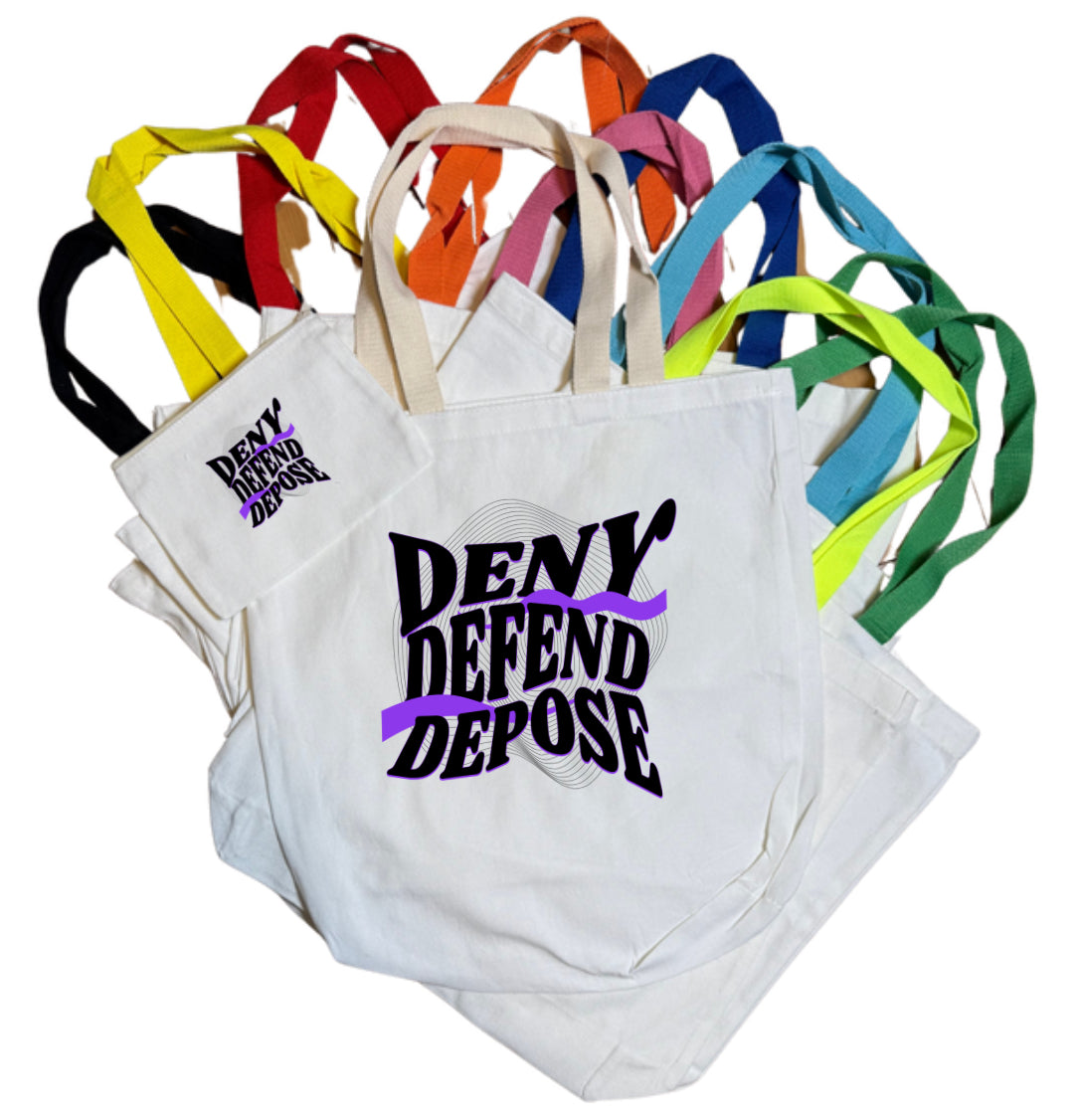 Deny Defend Depose Tote Bag