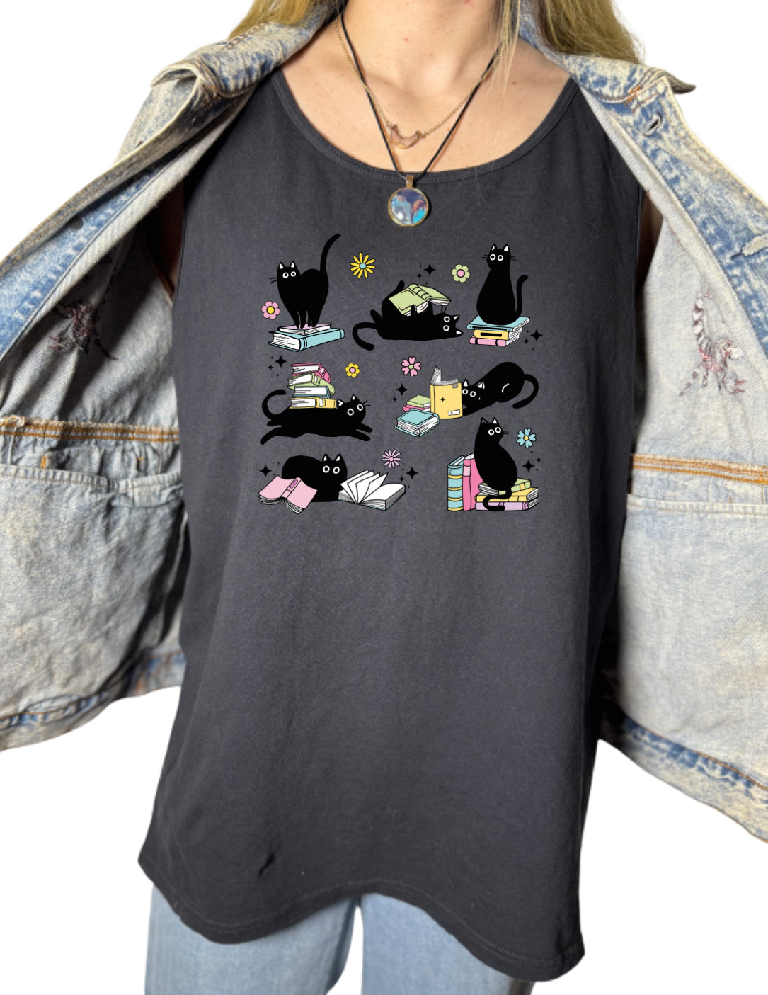 Cats and Books Tank