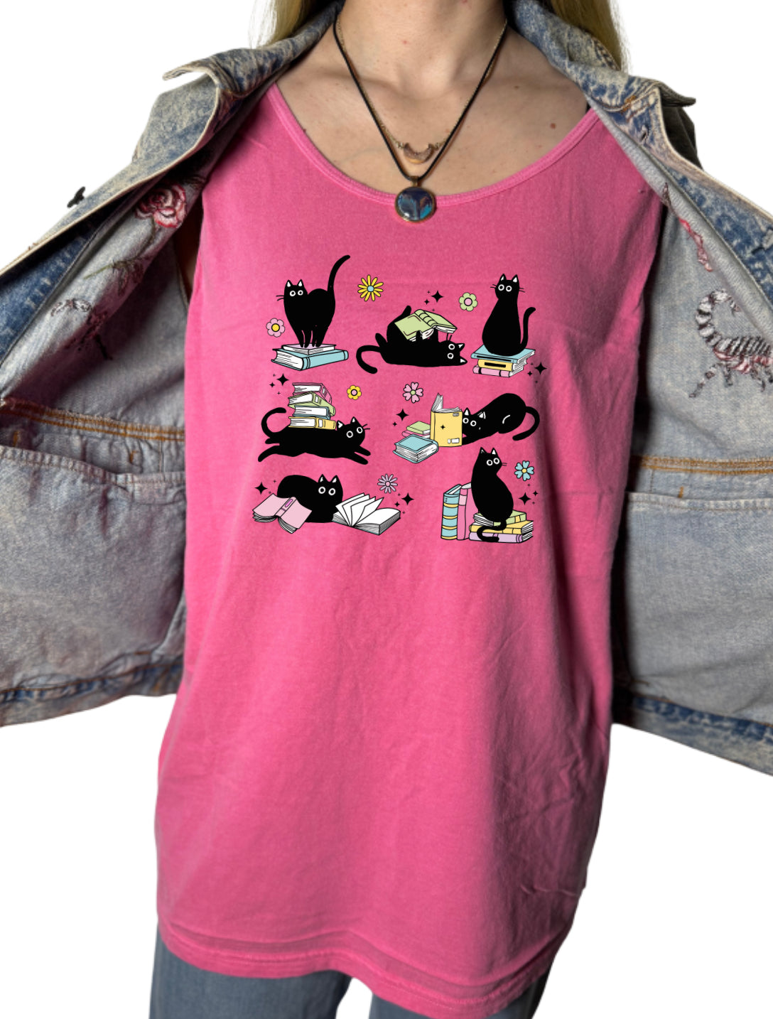 Cats and Books Tank