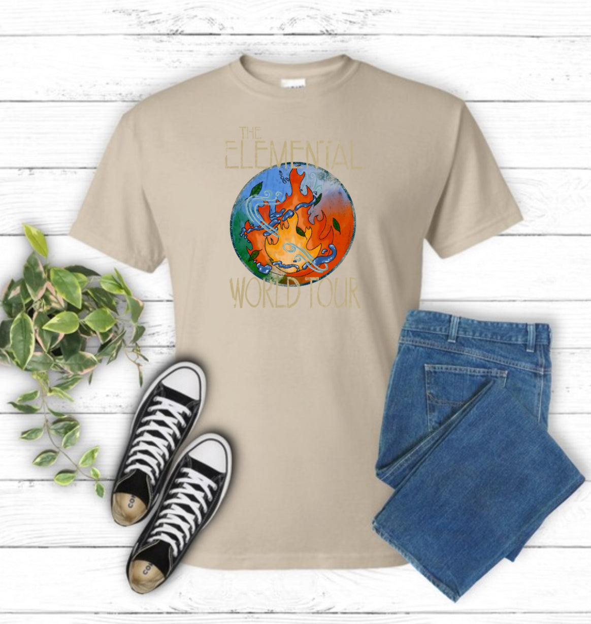 Brea Lamb Officially Licensed: The Elemental World Tour Sublimation Gildan Tops