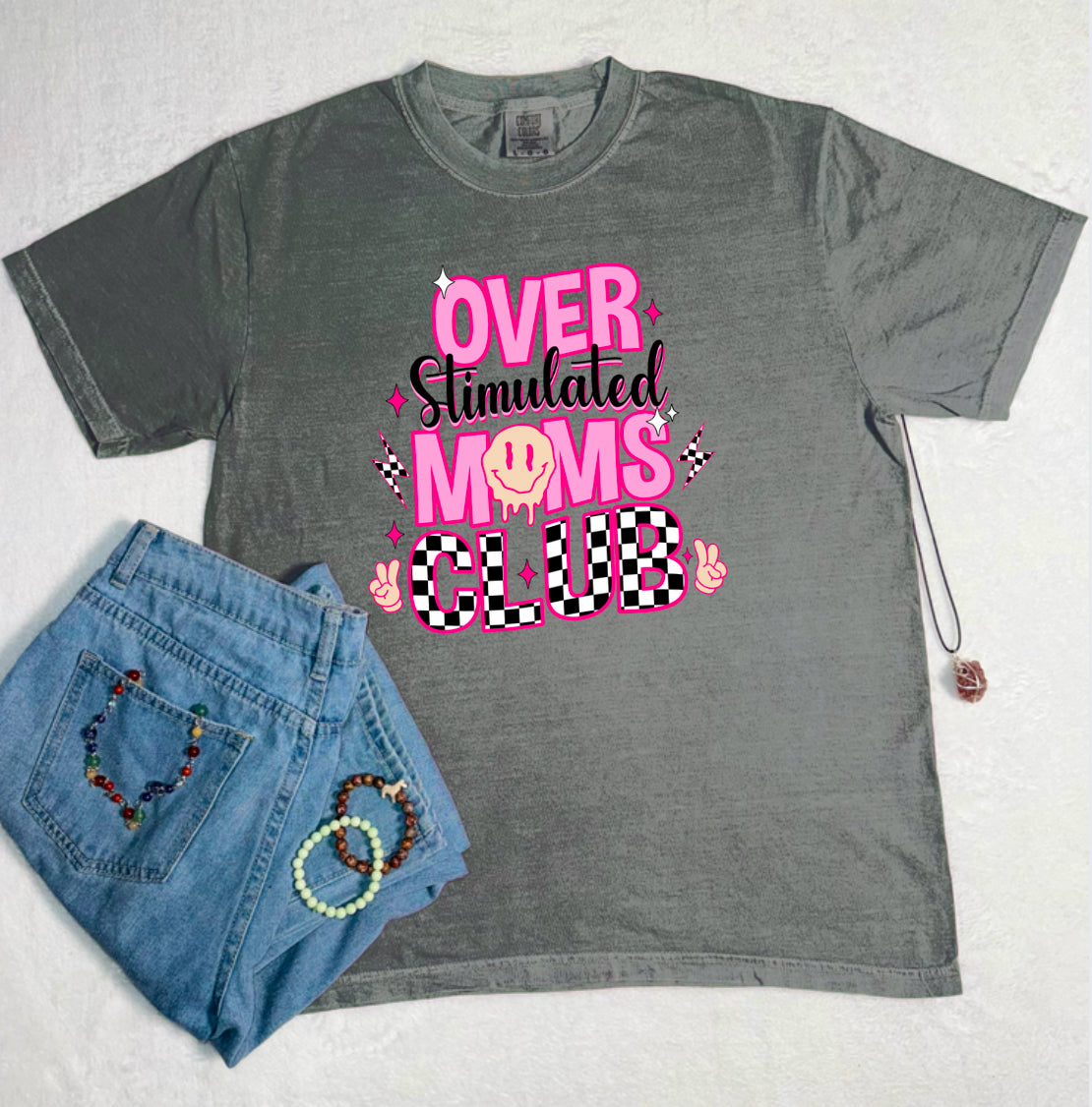 Overstimulated Moms Club Comfort Colors Tee