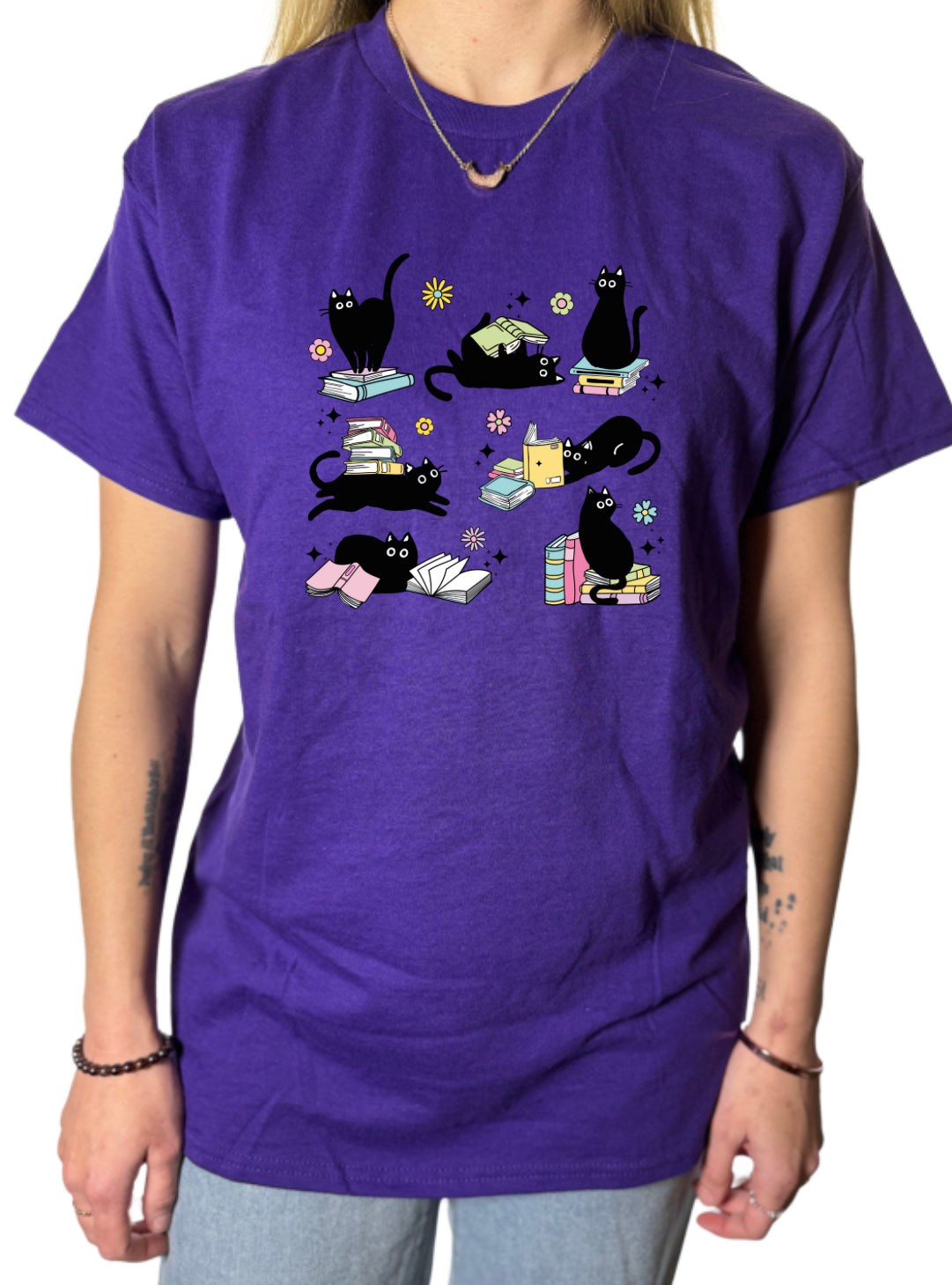Cats and Books Gildan Tops