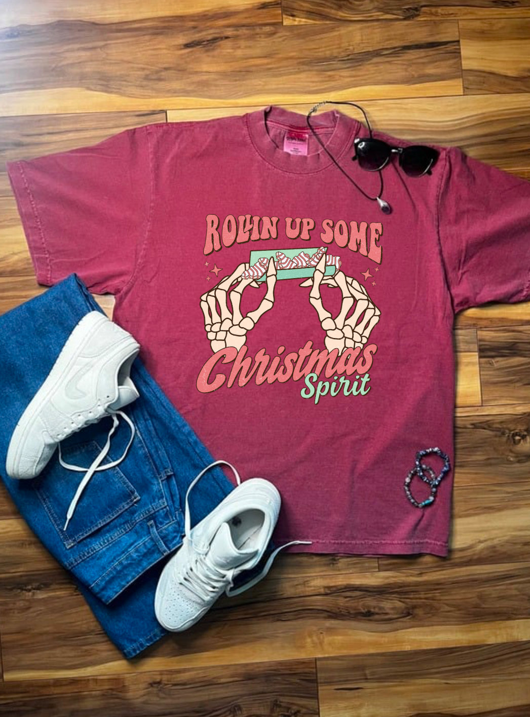 Rollin Up Some Christmas Spirit Shaka Wear Tee