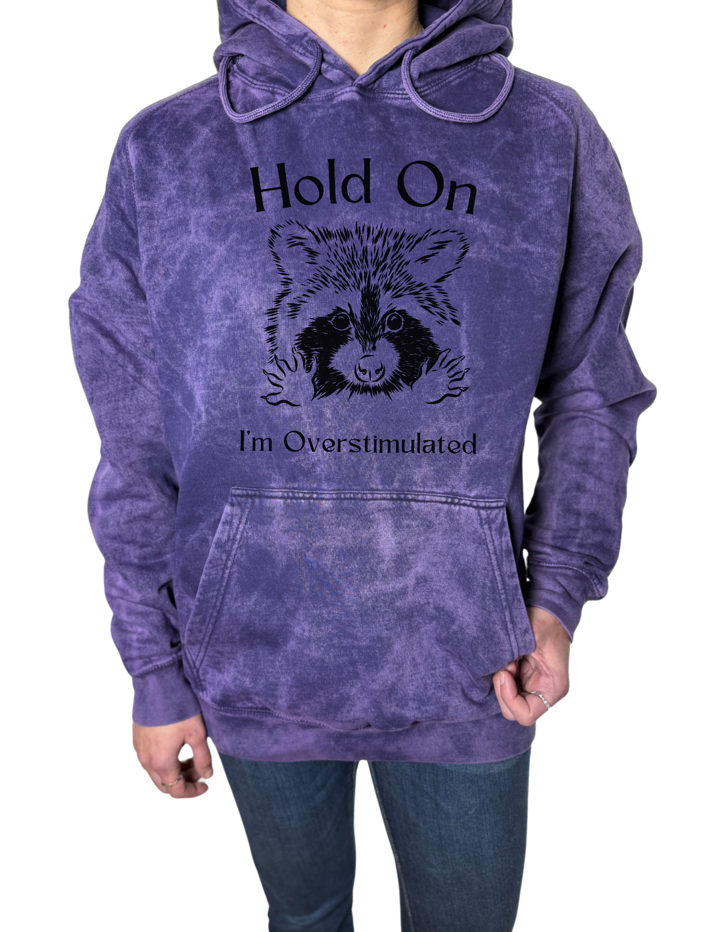 Hold On I’m Overstimulated Vintage Wash Hoodie