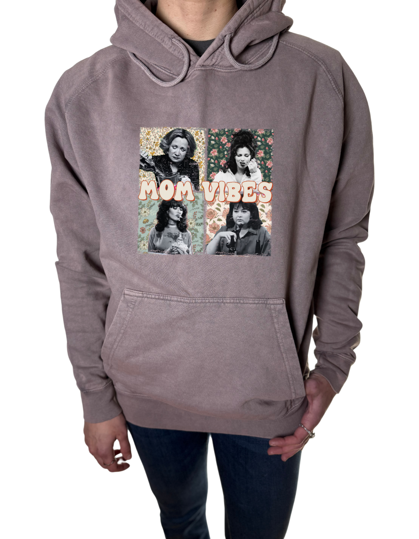 Mom Vibes Vintage Wash Hoodie