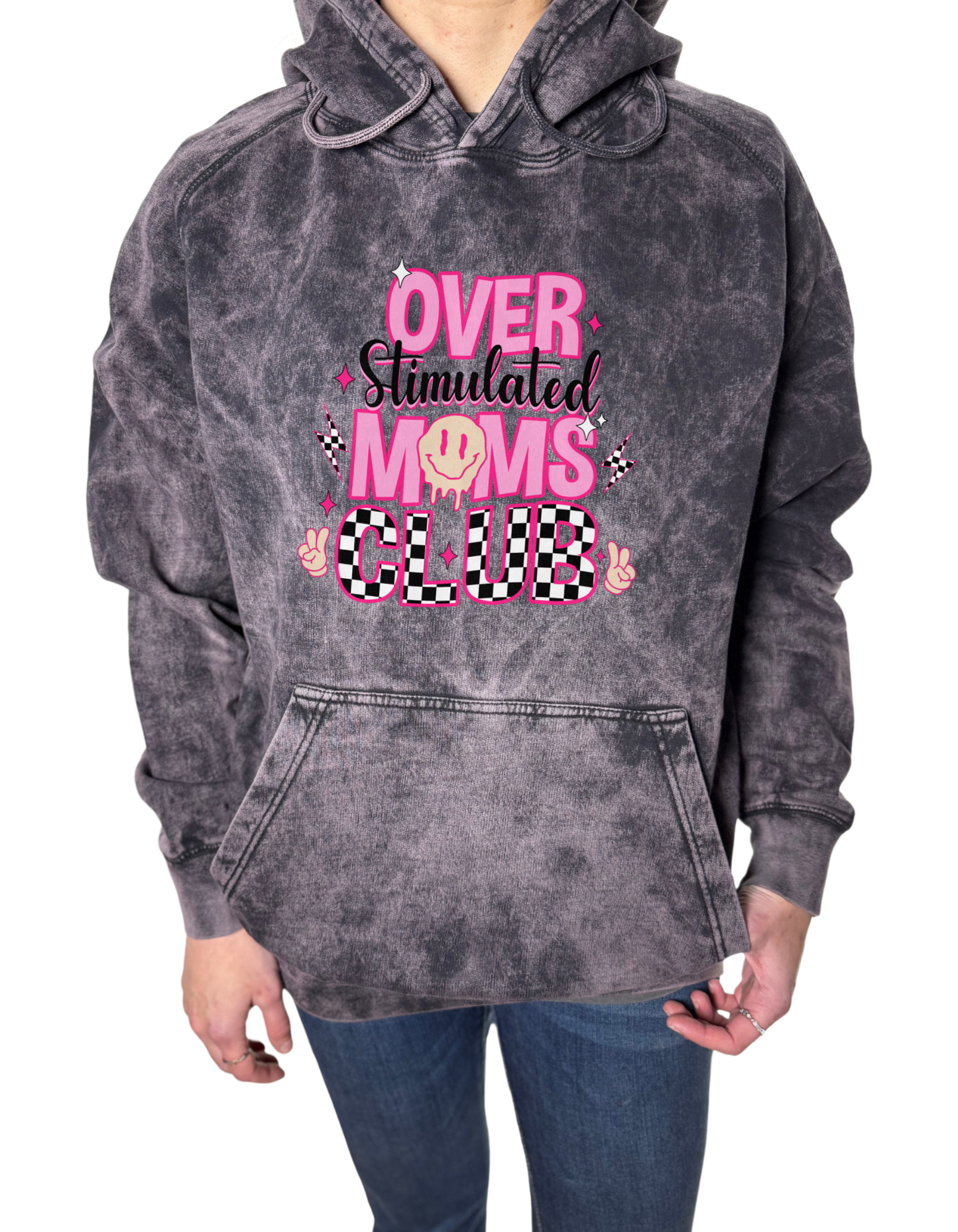Overstimulated Moms Club Vintage Wash Hoodie