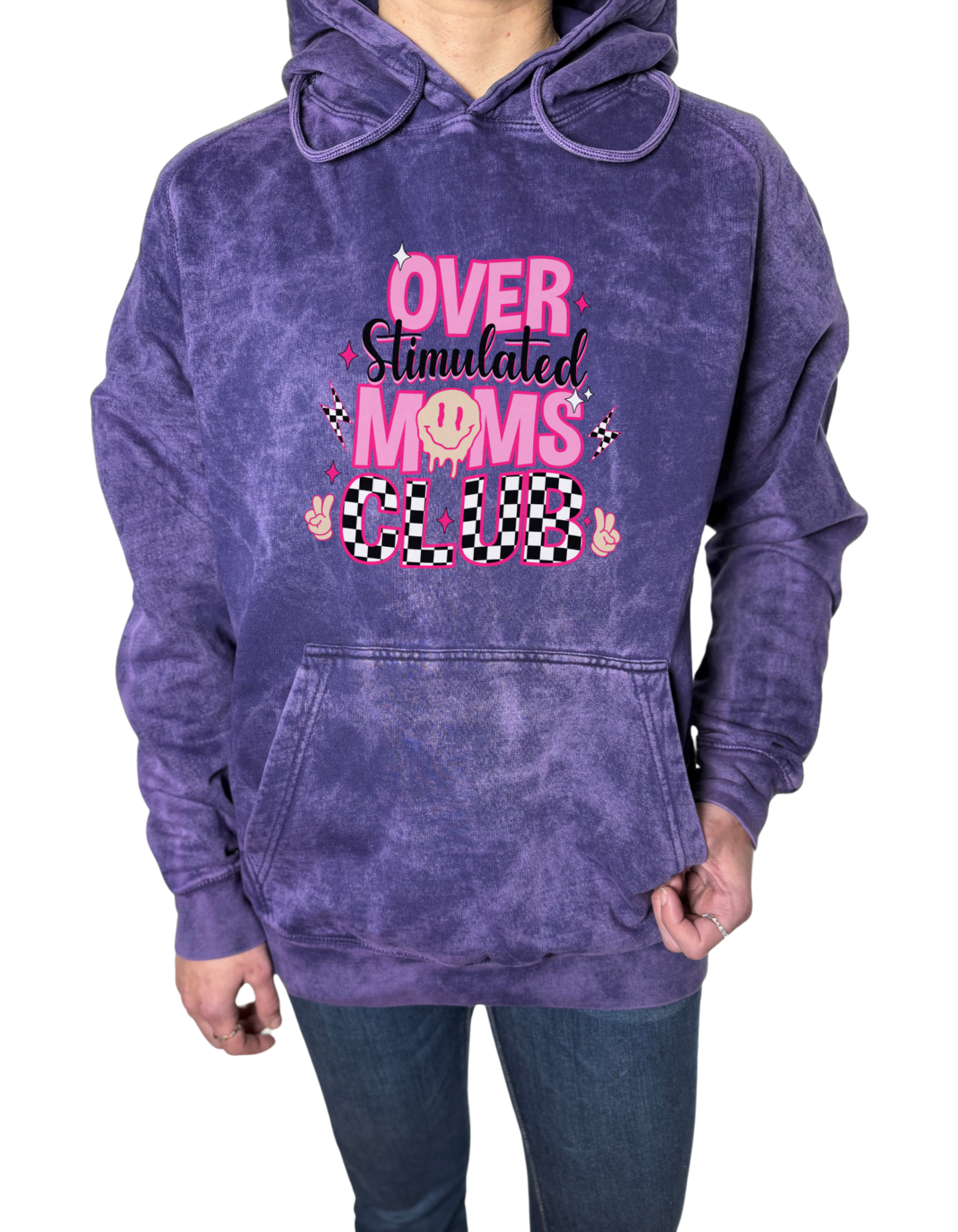 Overstimulated Moms Club Vintage Wash Hoodie