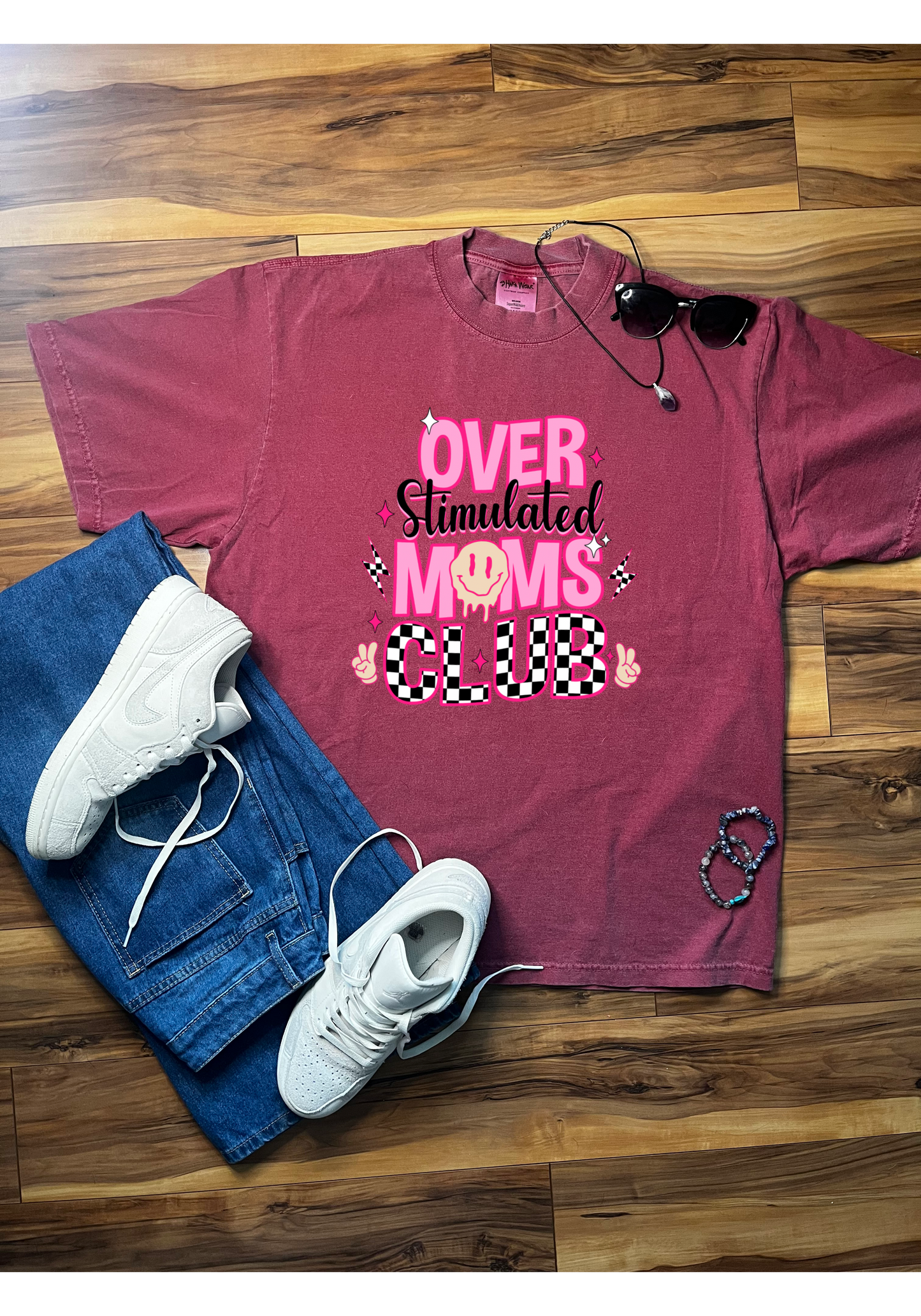 Overstimulated Moms Club Shaka Wear Tee