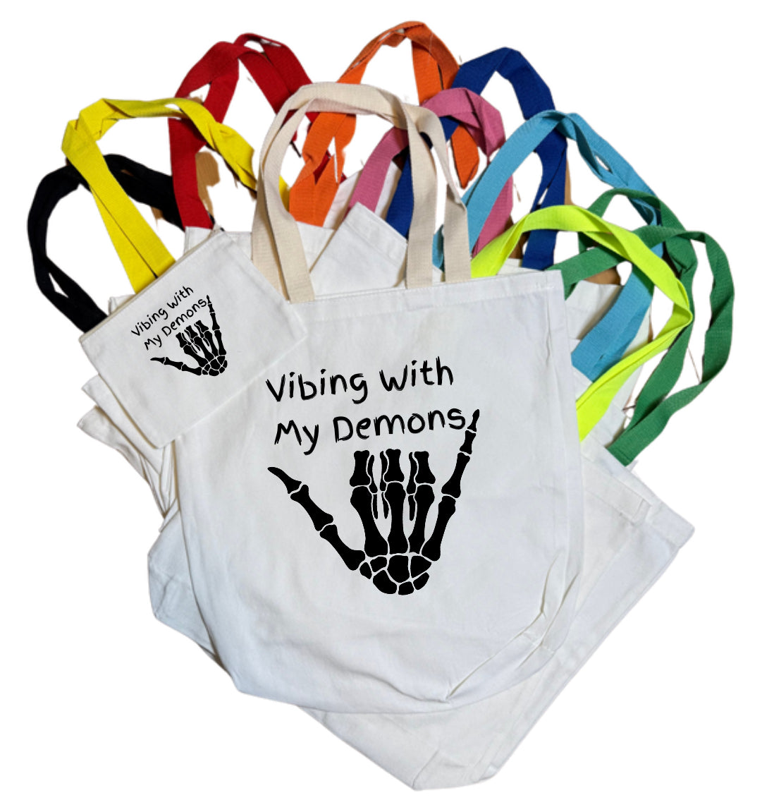 Vibing With My Demons Tote Bag