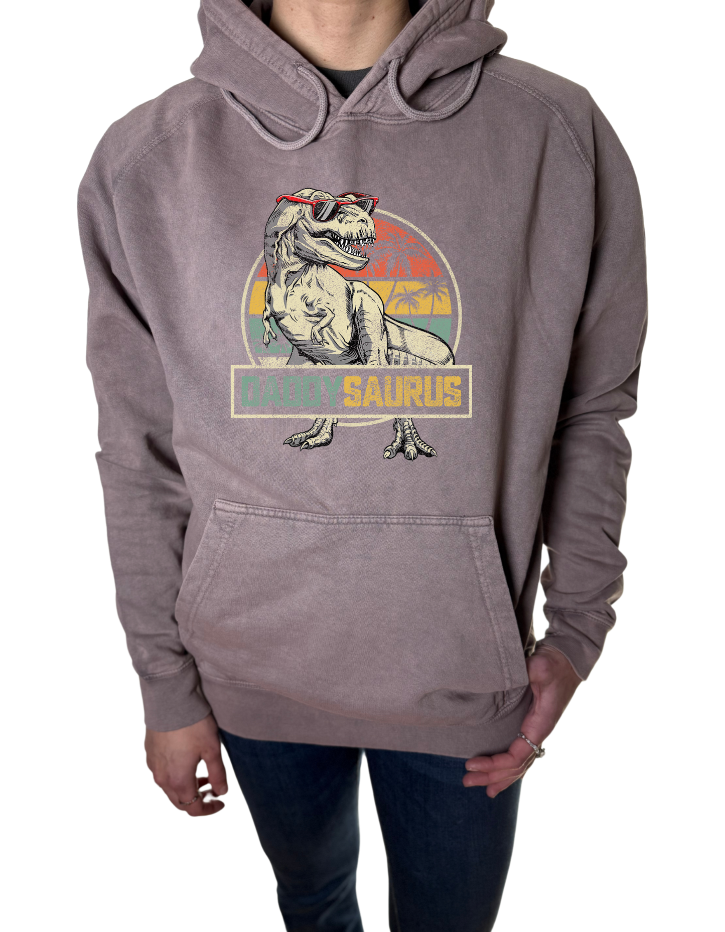 Daddysaurus Vintage Wash Hoodie