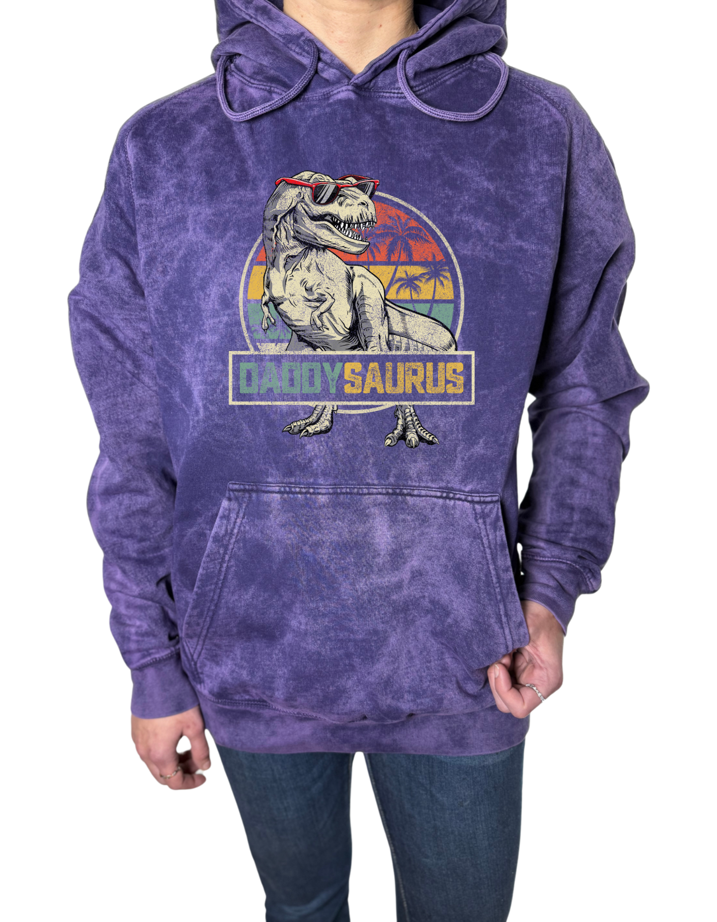 Daddysaurus Vintage Wash Hoodie