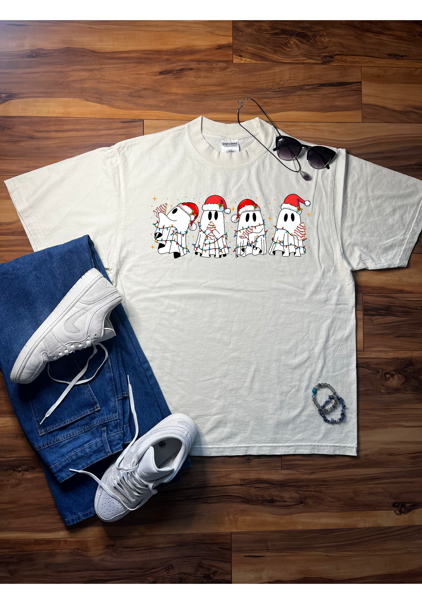 Christmas Cakes & Ghosties Shaka Wear Tee