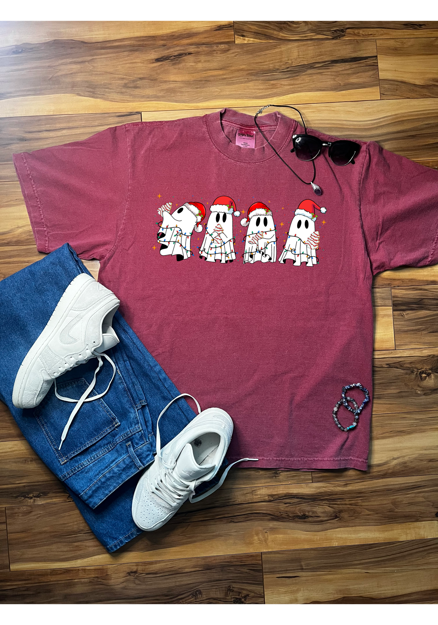 Christmas Cakes & Ghosties Shaka Wear Tee