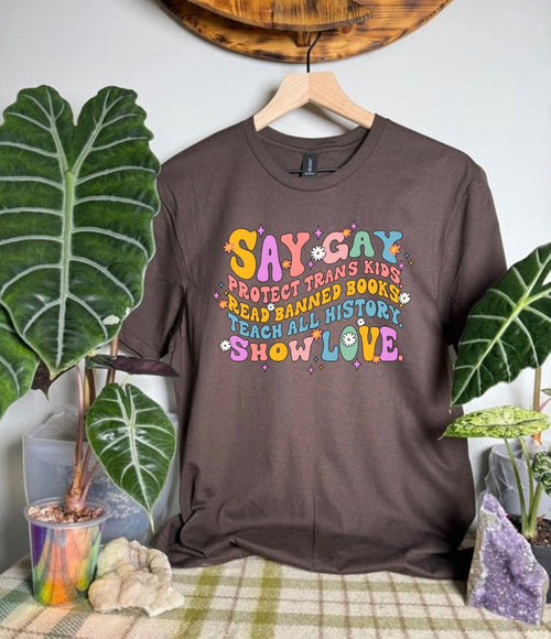 Say Gay Gildan Tops