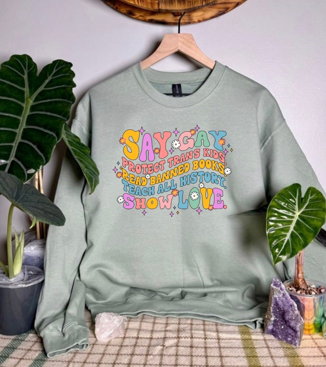 Say Gay Gildan Tops