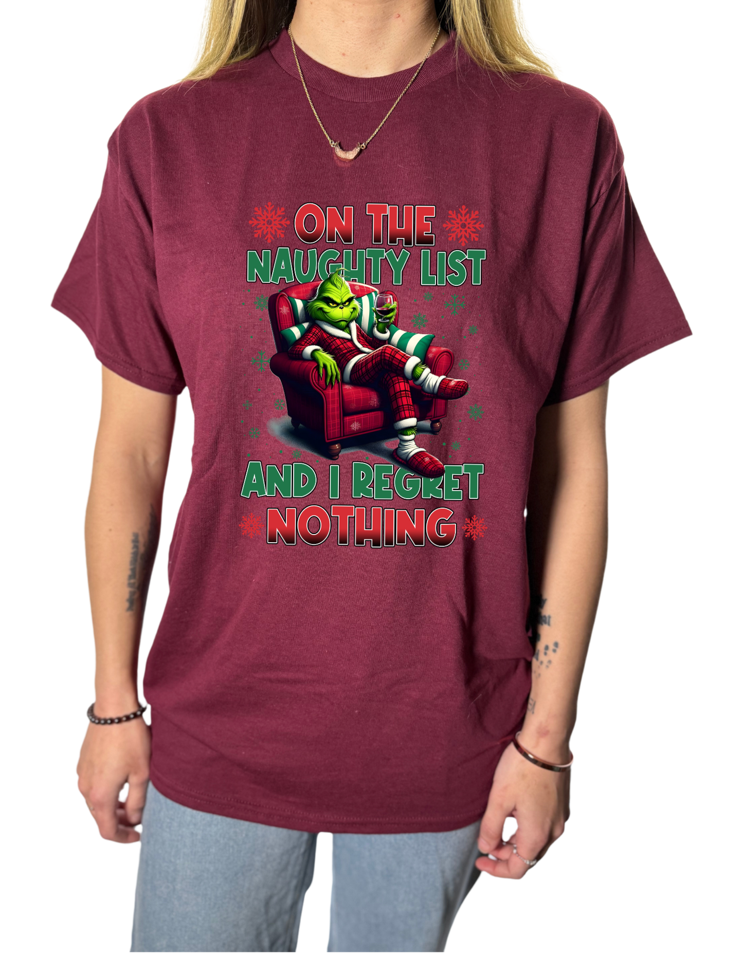 Naughty List Grinch Gildan Tops