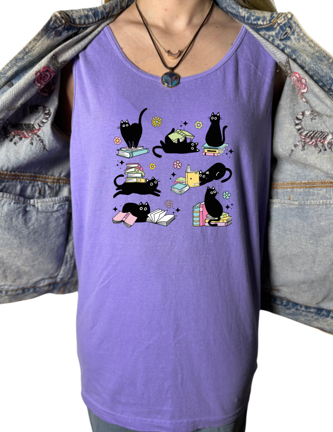 Cats and Books Tank