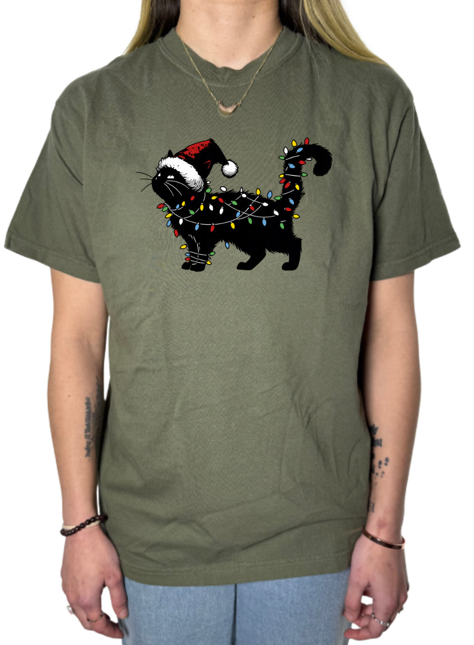 Holiday Cat Comfort Colors Tee