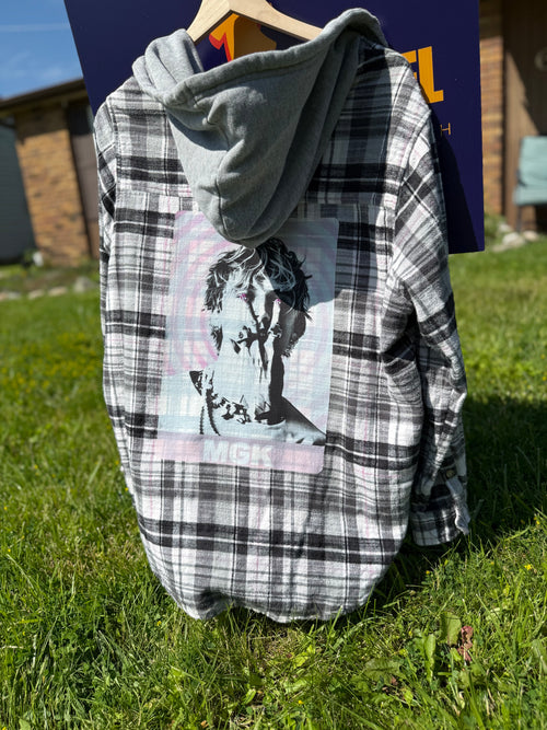 MGK Upthrift Hooded Flannel Woman Size XL