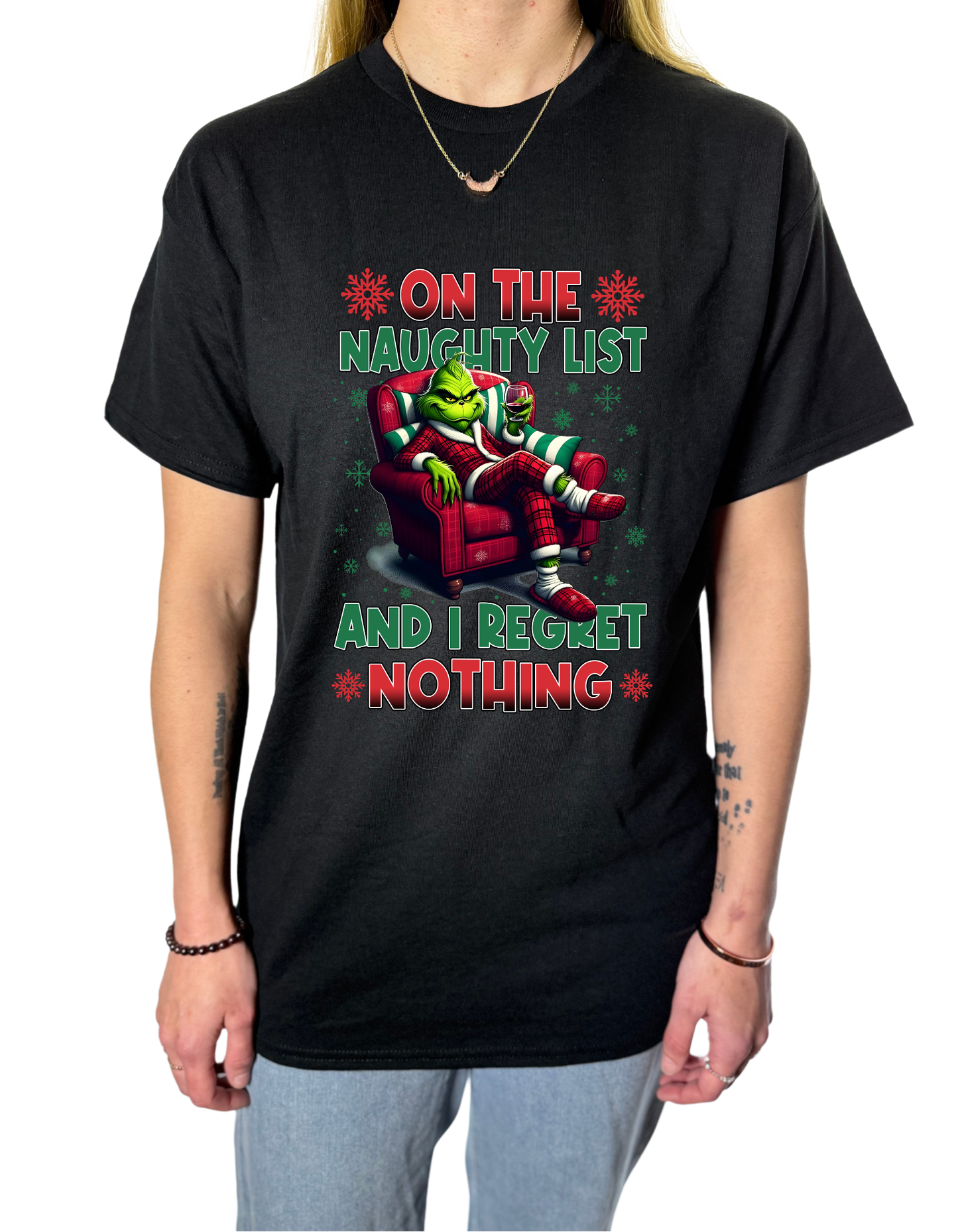 Naughty List Grinch Gildan Tops