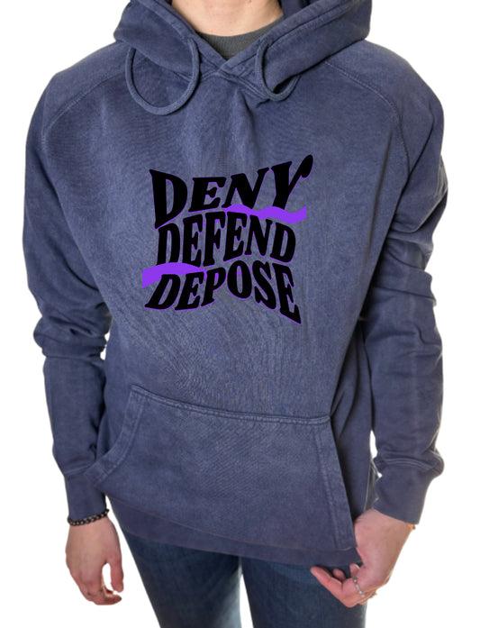 Deny Defend Depose Vintage Wash Hoodie