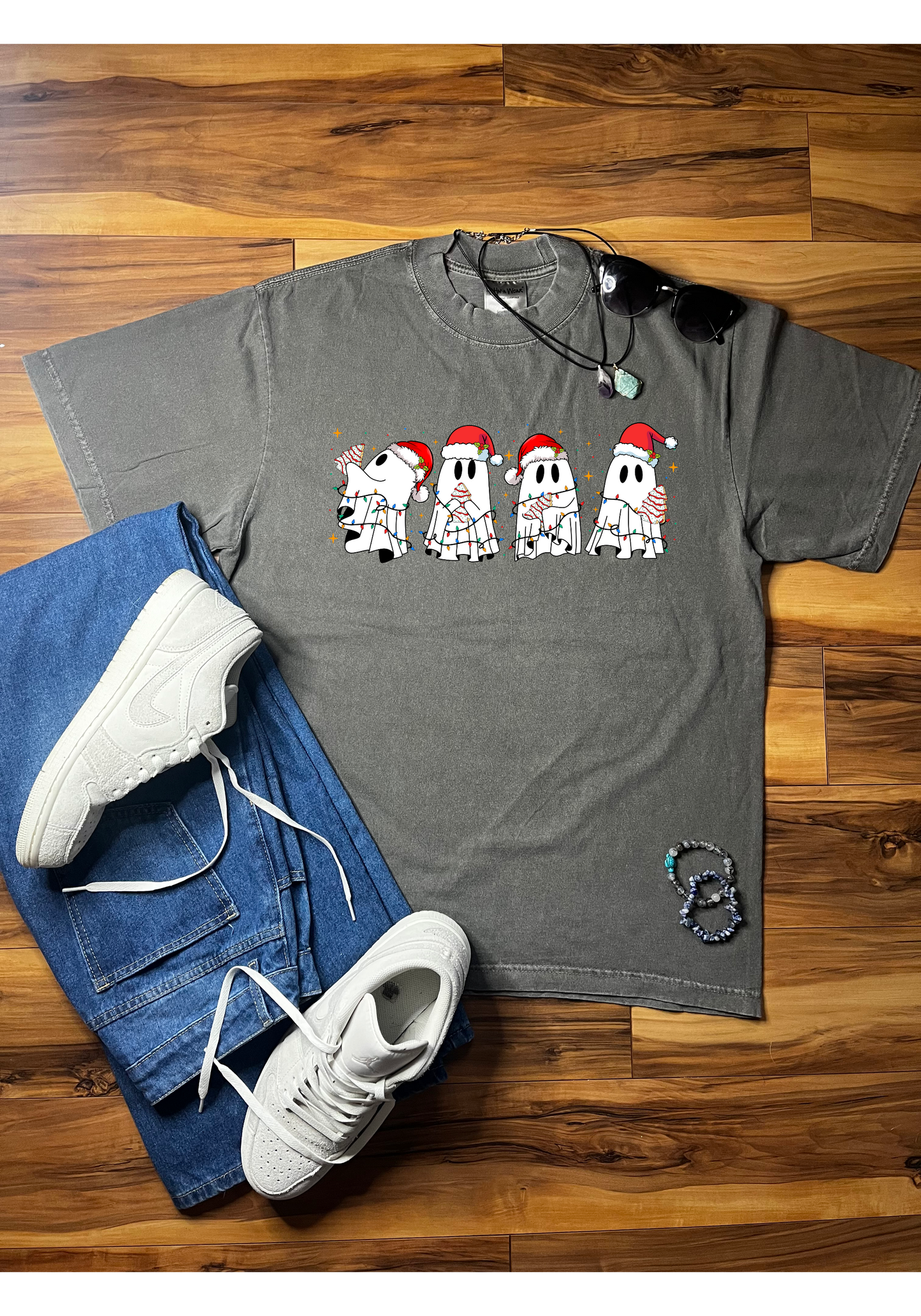 Christmas Cakes & Ghosties Shaka Wear Tee