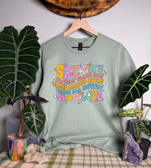 Say Gay Gildan Tops