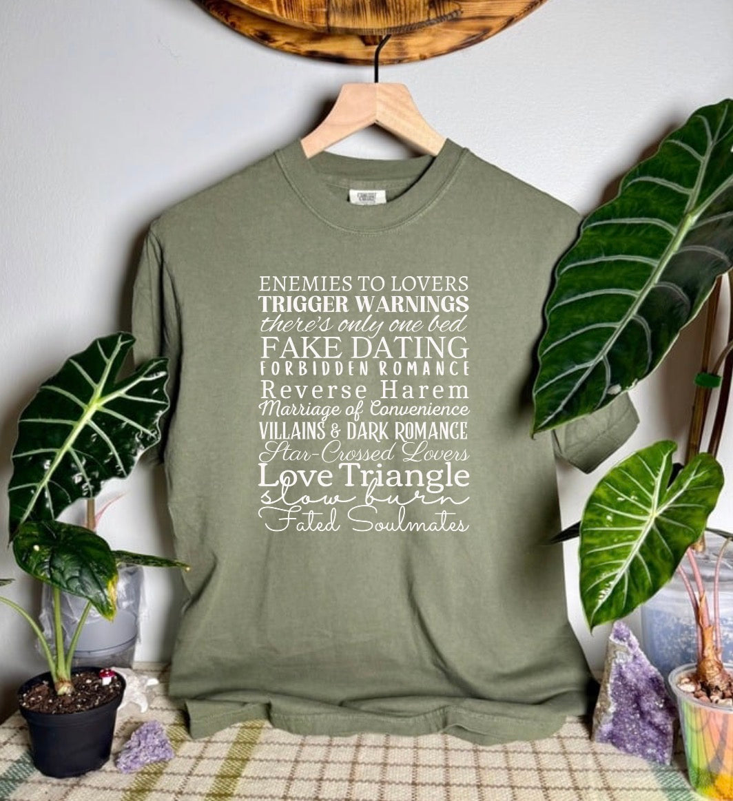 Bookish Tropes Comfort Colors Tee