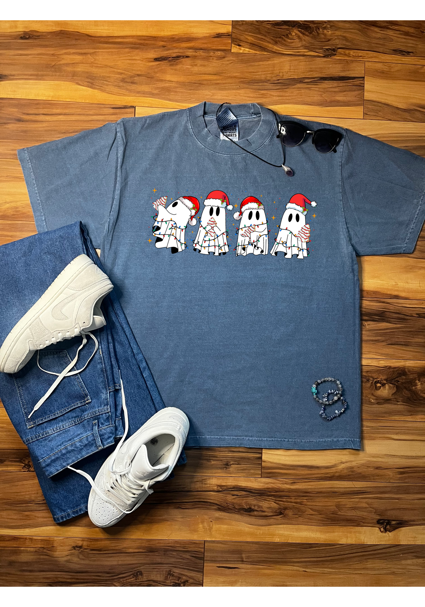 Christmas Cakes & Ghosties Shaka Wear Tee