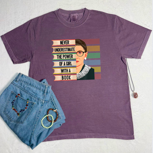 Girl With A Book Comfort Colors Tee