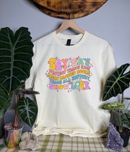 Say Gay Gildan Tops