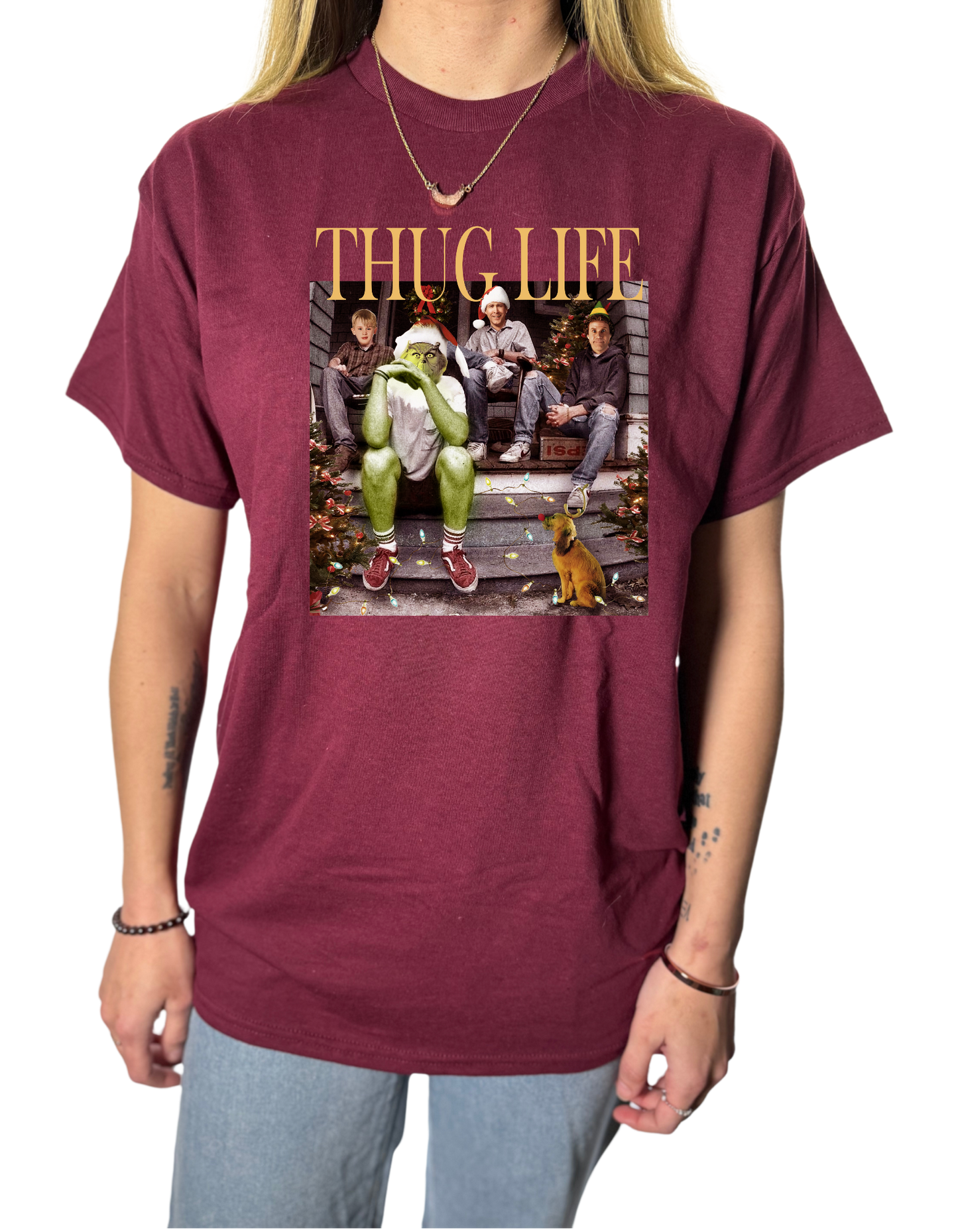 Thug Life Christmas Gildan Tops