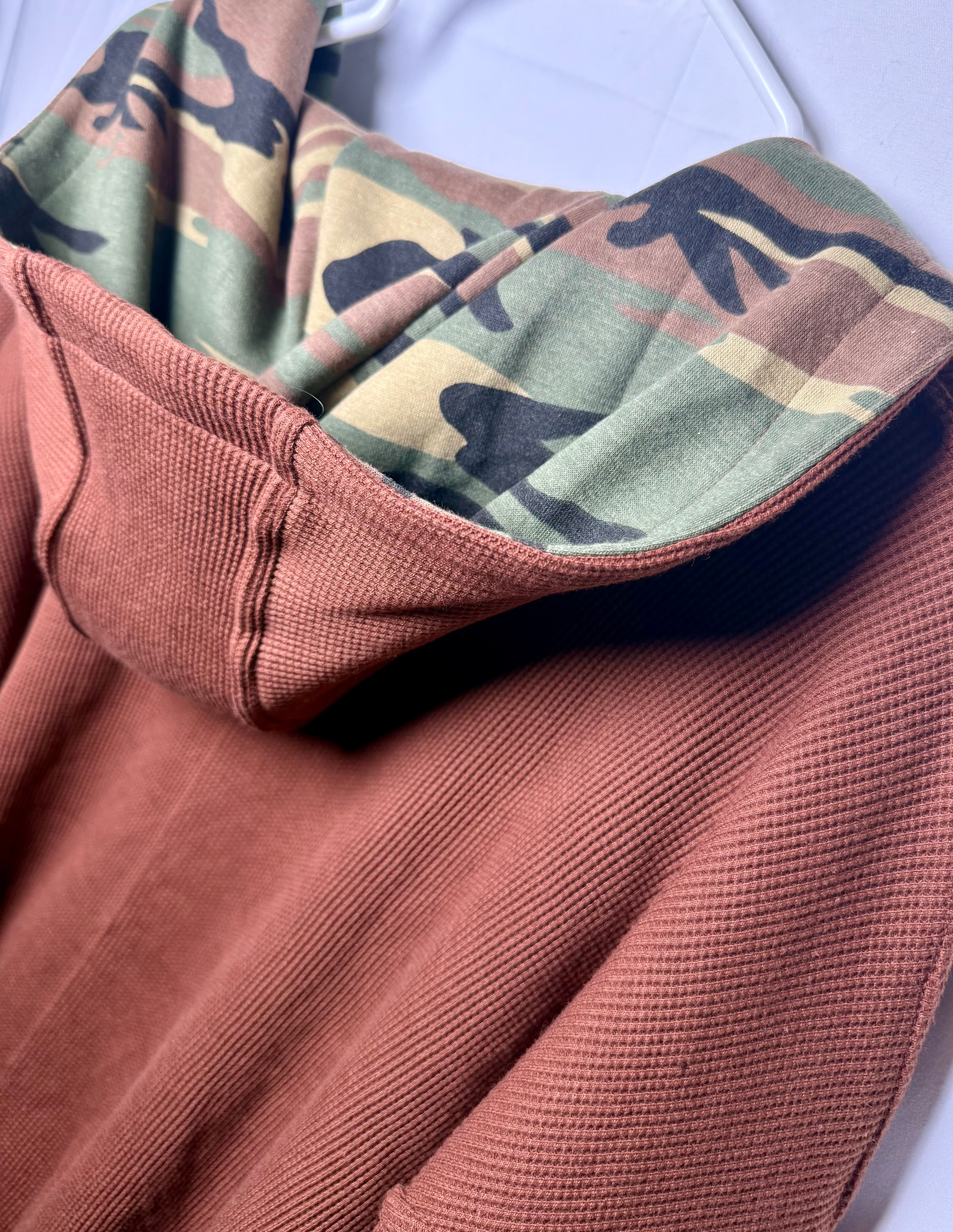 Brown Camo Zip Up  Hoodie