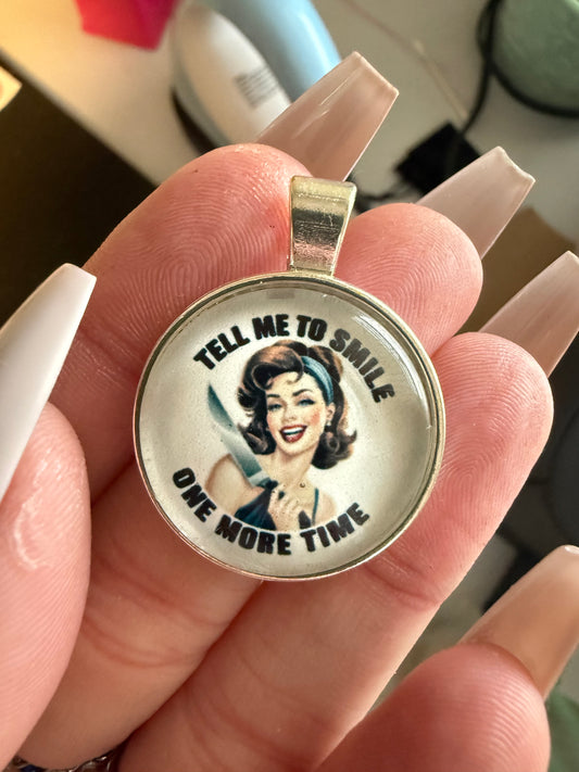 Tell Me To Smile Sublimated Necklace