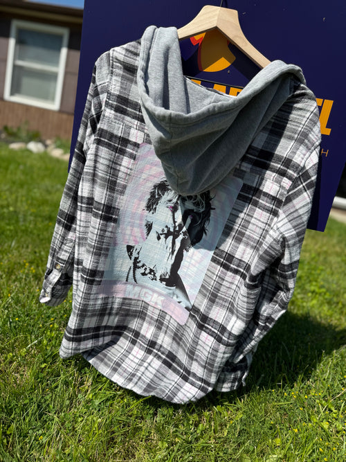MGK Upthrift Hooded Flannel Woman Size XL