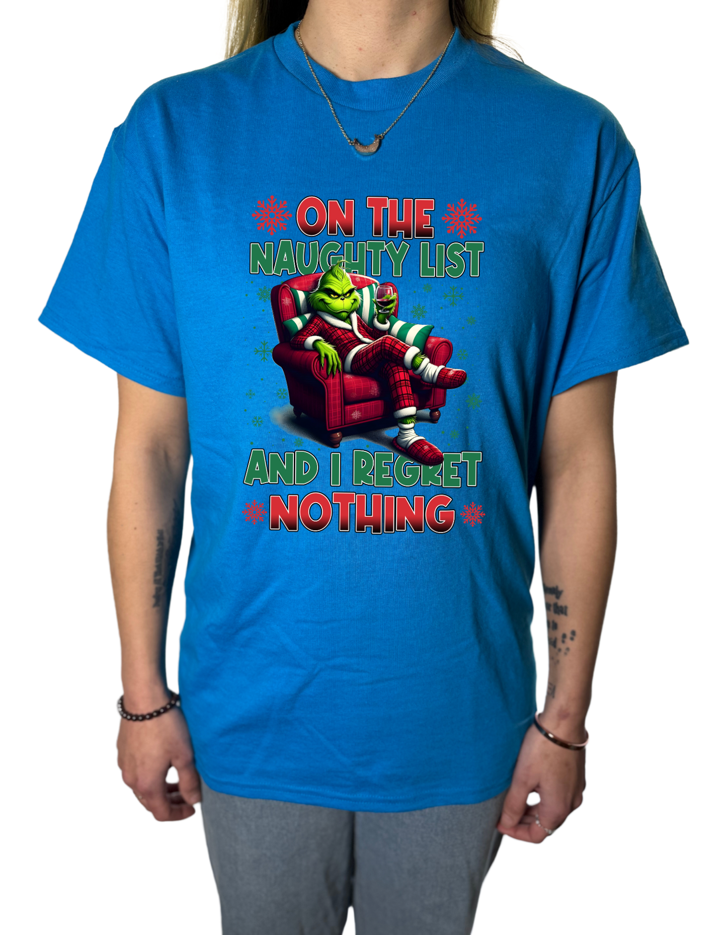 Naughty List Grinch Gildan Tops