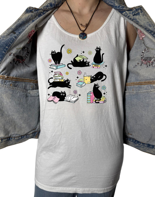 Cats and Books Tank