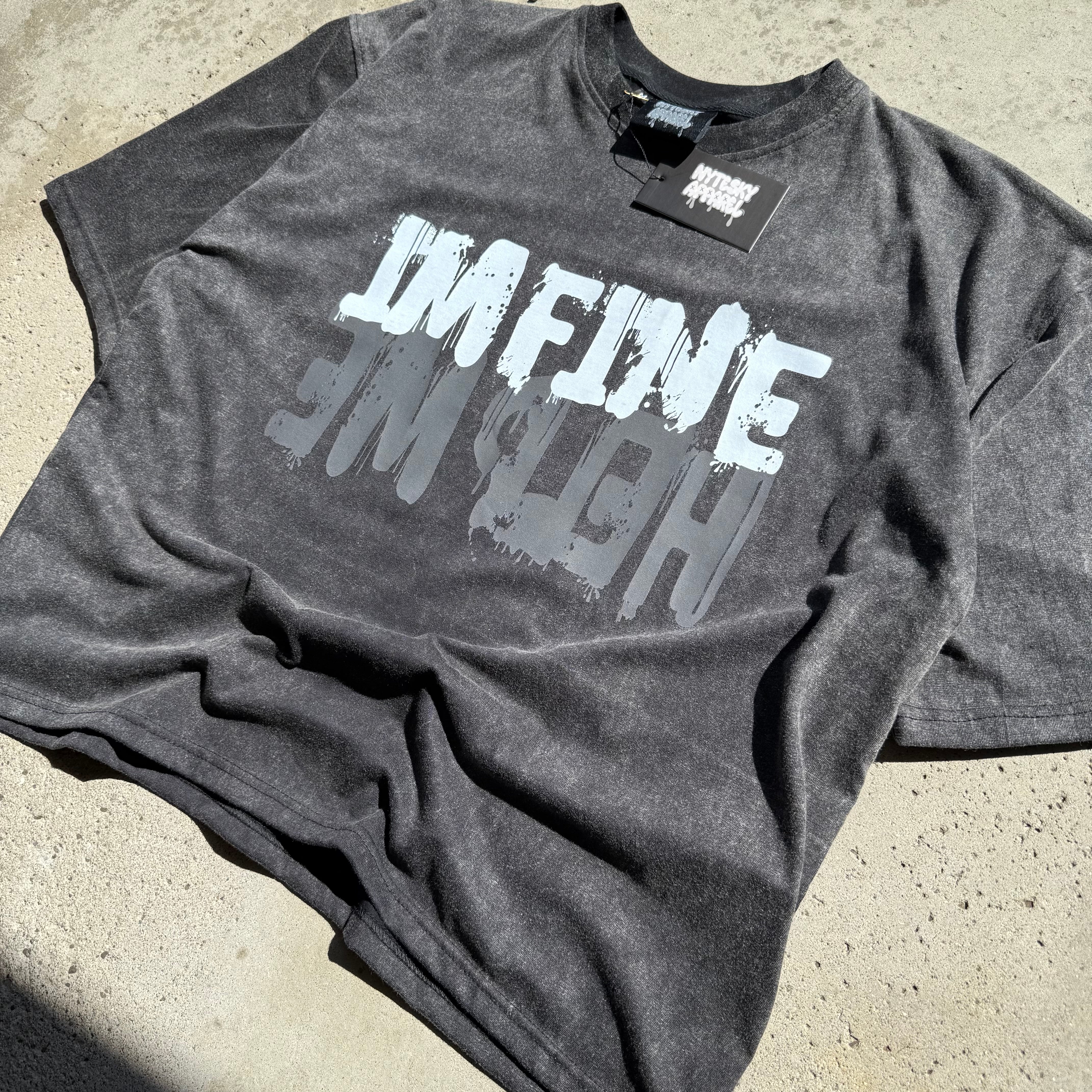 I’m Fine Help Me NSA Black Tee Size L