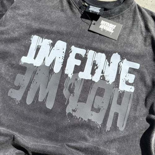 I’m Fine Help Me NSA Black Tee Size L