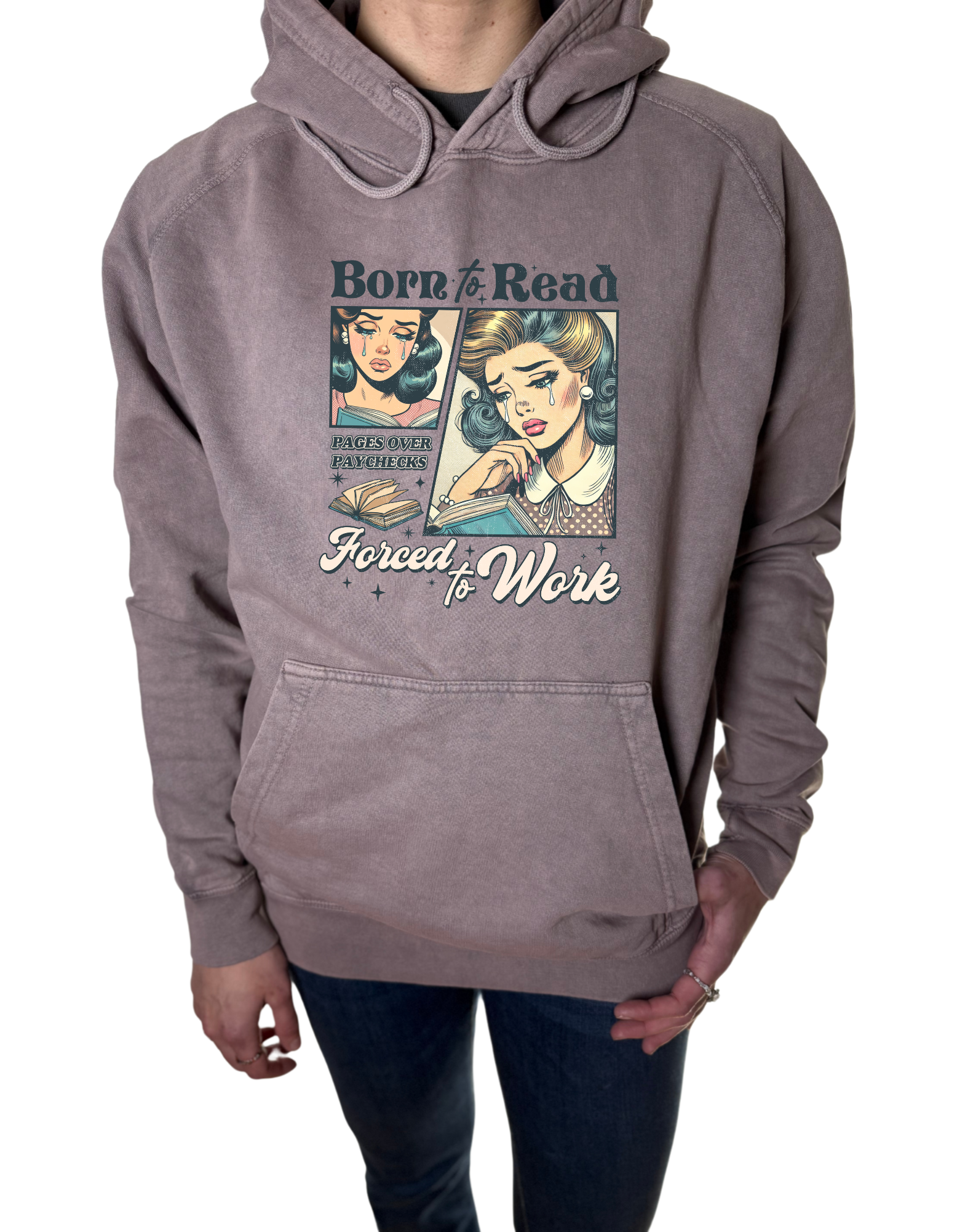 Born To Read Vintage Wash Hoodie
