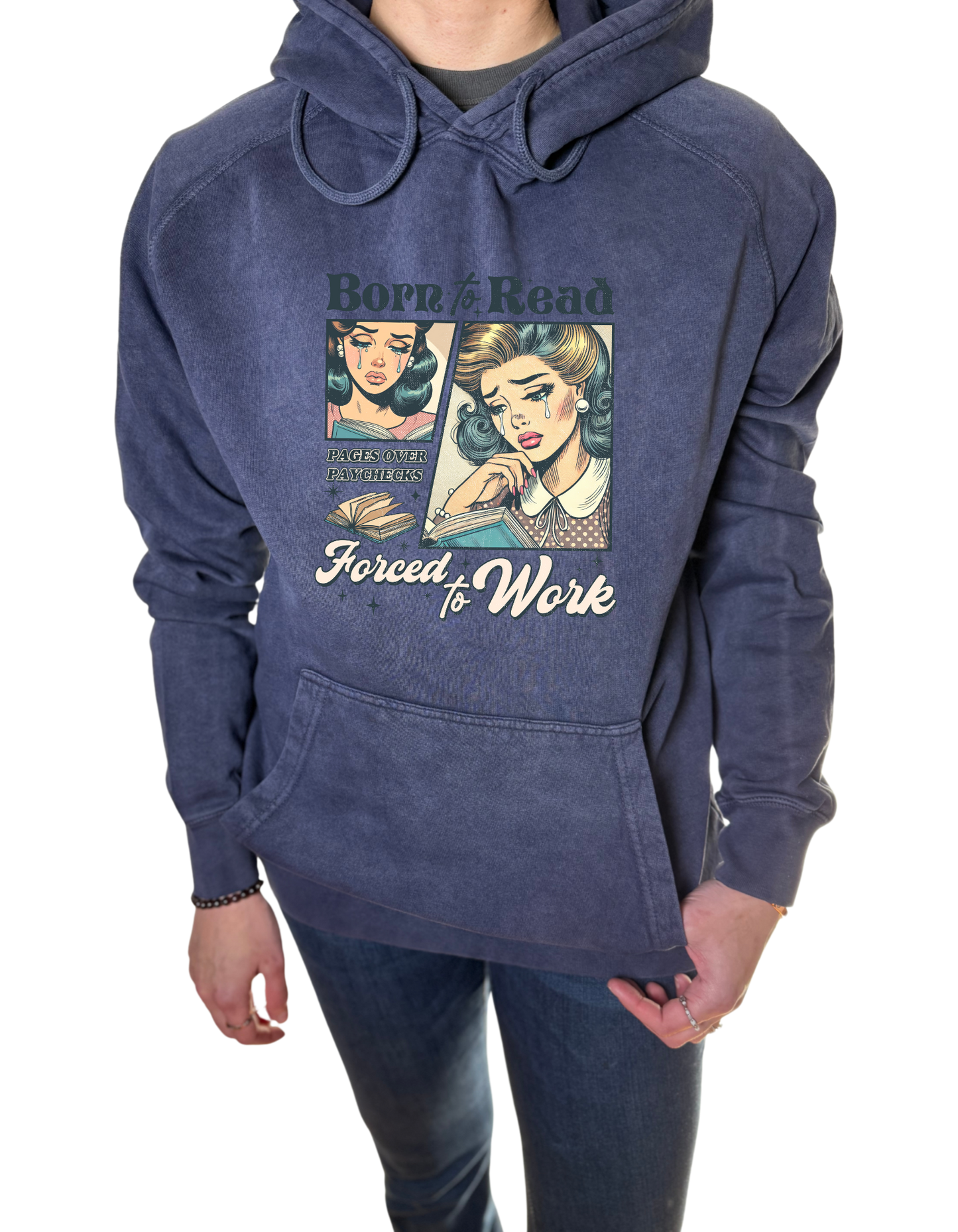 Born To Read Vintage Wash Hoodie
