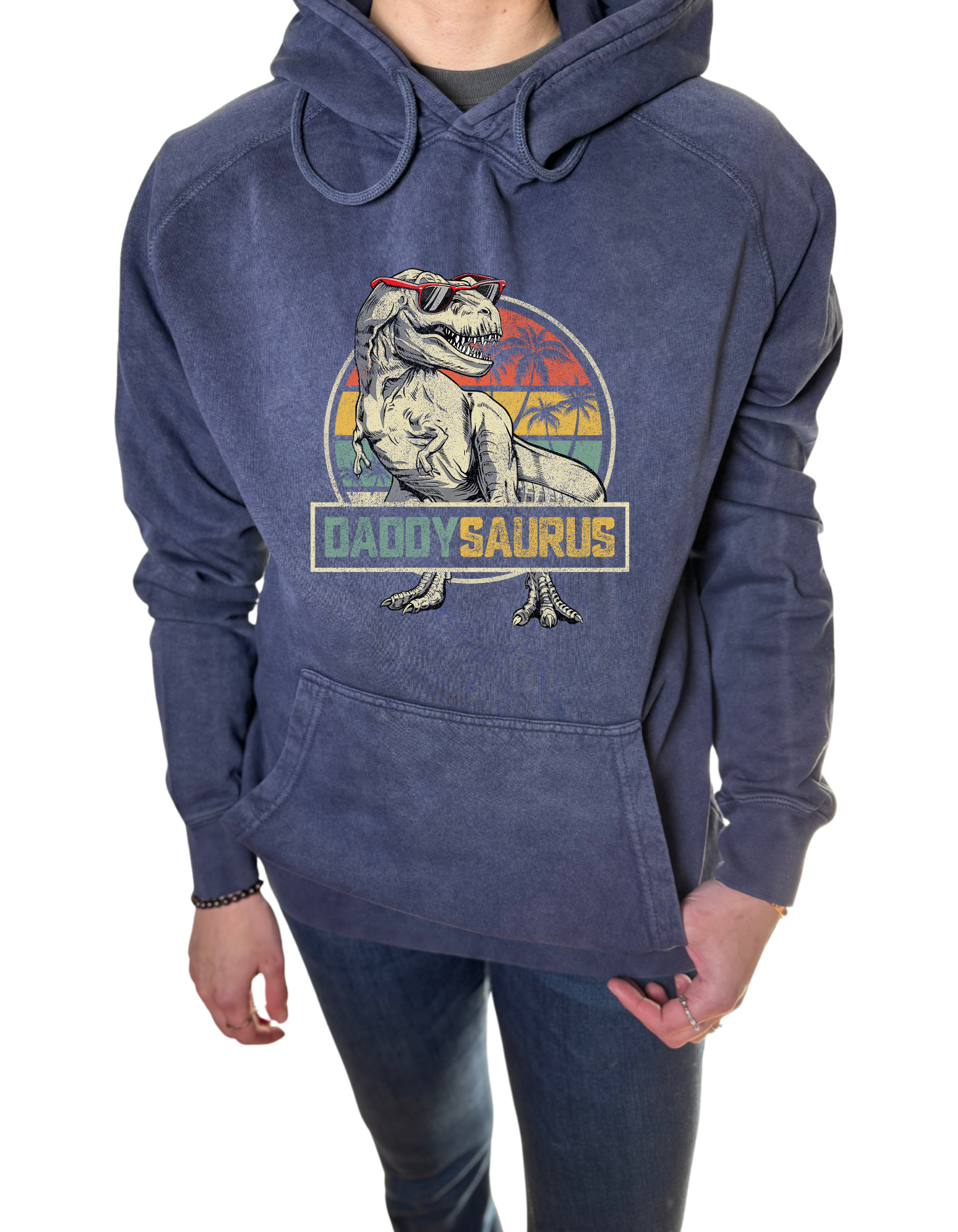 Daddysaurus Vintage Wash Hoodie
