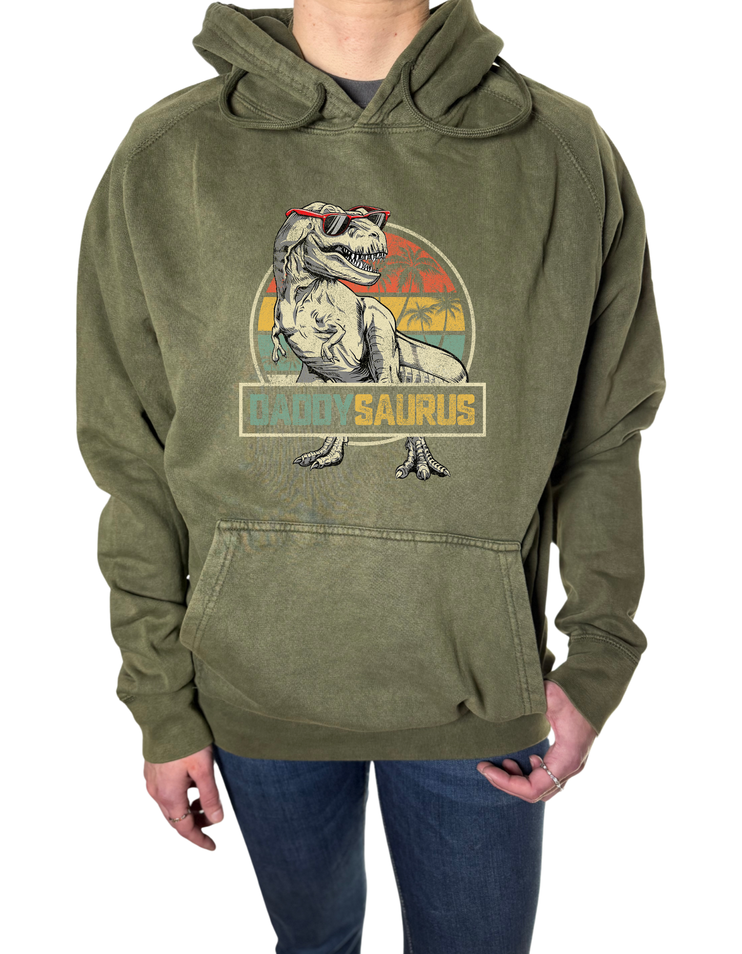 Daddysaurus Vintage Wash Hoodie